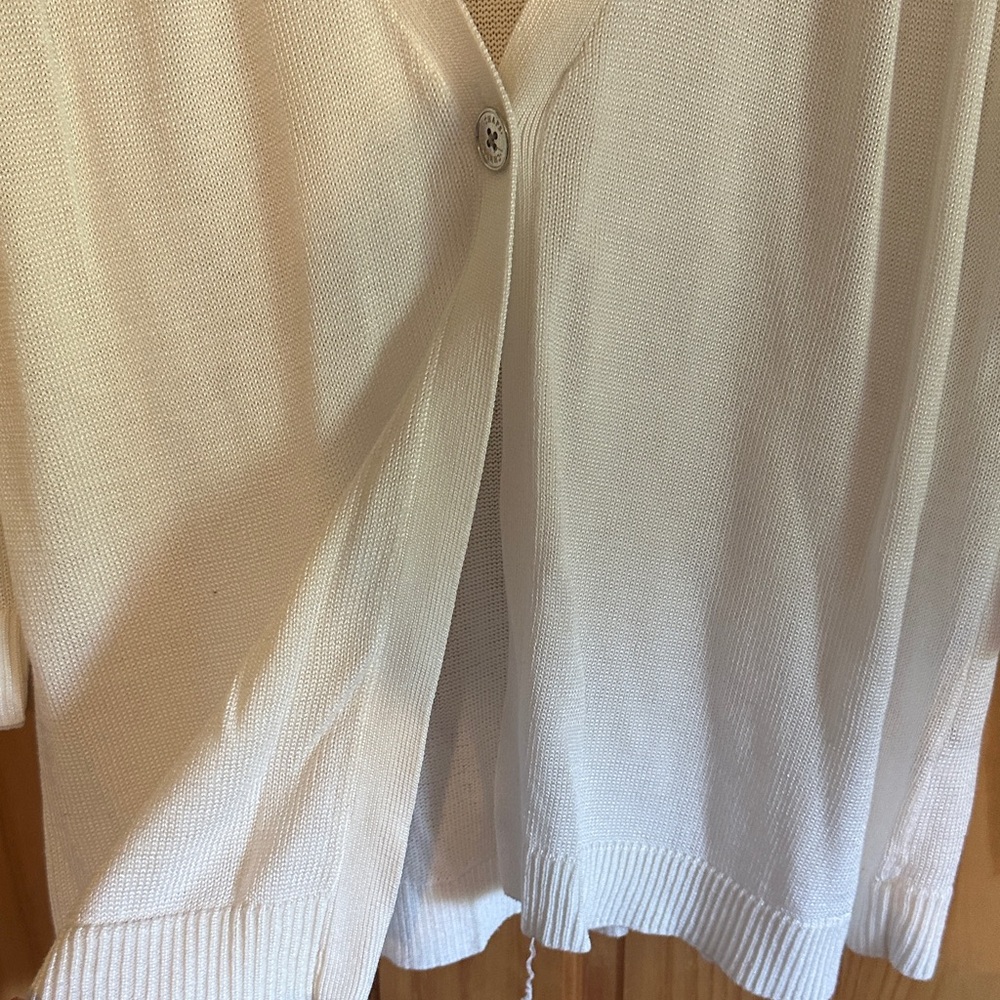 Chaps Women's Cream Cardigan Sweater - Picture 3 of 5